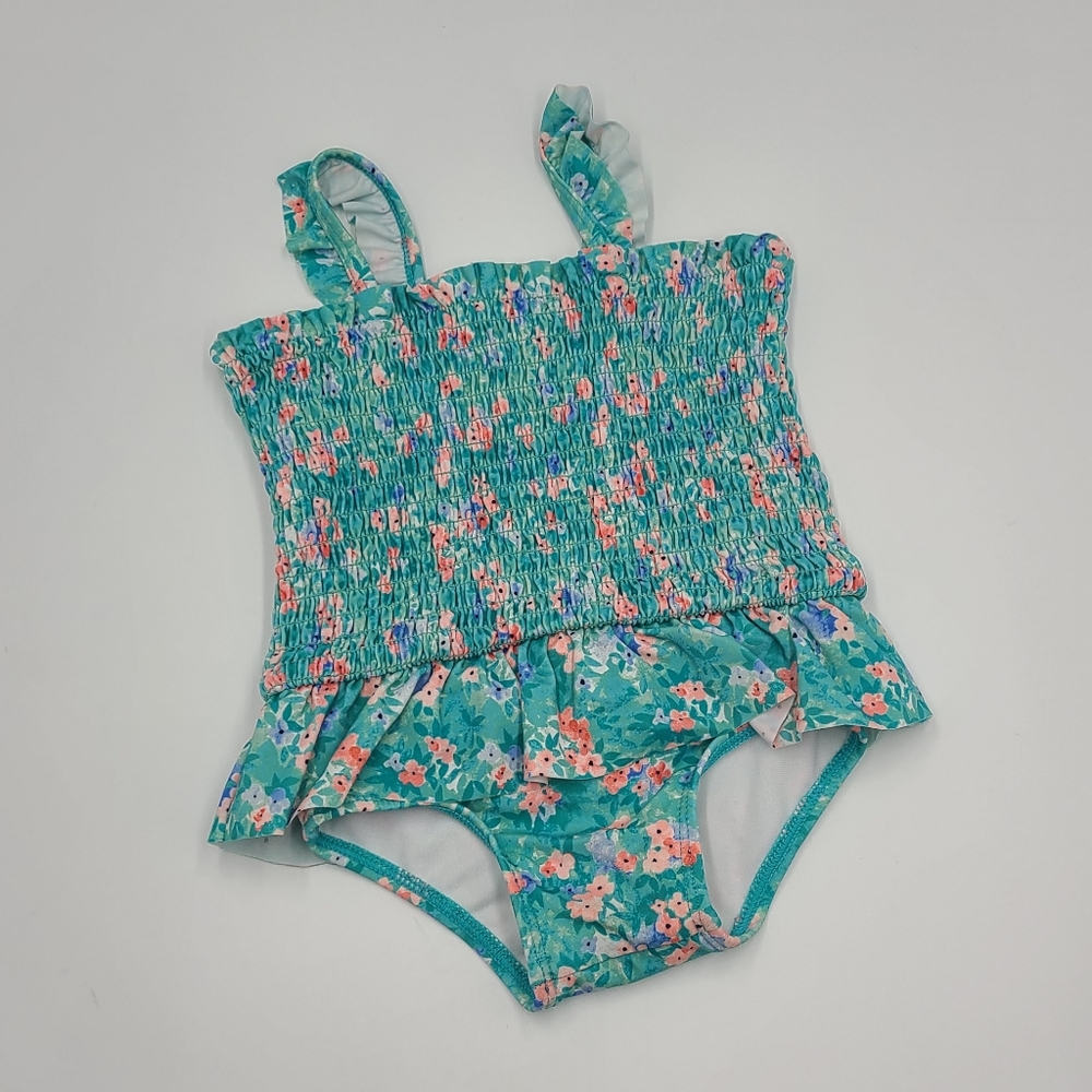 Janie and Jack floral one-piece swimsuit size 12-18 months